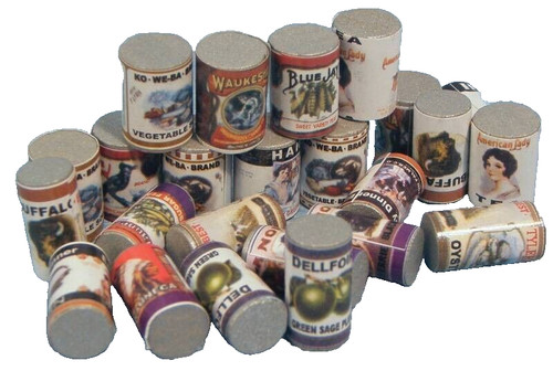 Dolls house food - tins, old