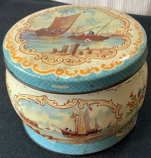 Vintage Huntley & Palmers Biscuit Tin with Ships Sail Boats, Ebb Tide, Rare Find