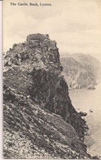 SUPERB OLD POSTCARD - THE CASTLE ROCK - LYNTON - DEVON C.1920 Myrtleberry Series