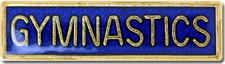 Gymnastics Bar Pin Badge in Blue Enamel