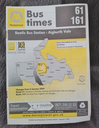 Merseytravel bus timetable - bus,