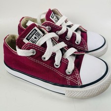 Converse All Star Toddler Kids Size 8 Wine Red Classic Sneakers Low