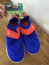 Speedo XL 11/12 Boys Shore Explorer Water Shoes Beach Pool NWT Blue & Red