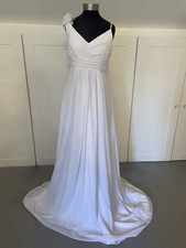 Wedding Dress Size 14 White Chiffon MATERNITY Corsage Long Length £250