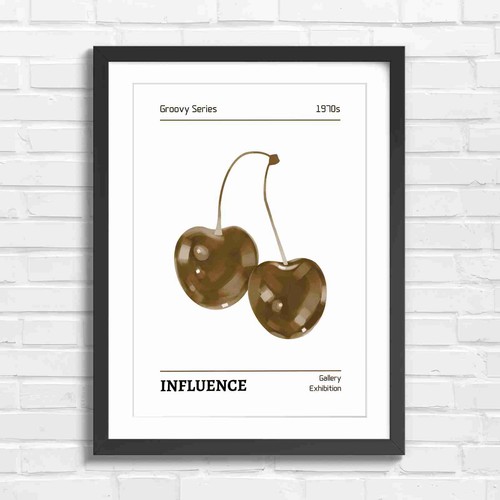 Retro vintage cherries art - retro,