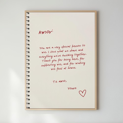 Amor love note - amor, print