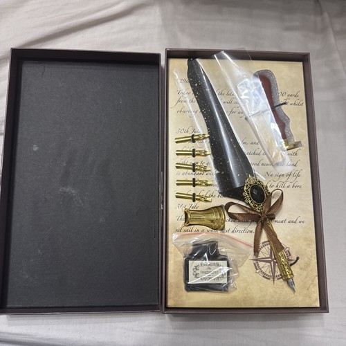 Black quill pen and - quill, ink