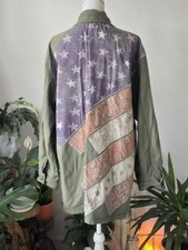 Rare Free People Spruce Military Jacket American Flag Size L RRP £350