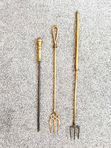 Antique brass fireplace toast - antique,