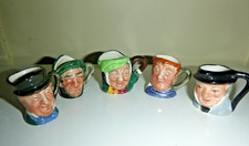 VINTAGE ROYAL DOULTON + ARTONE MINIATURE CHARACTER TOBY JUGS