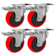 4 x Heavy Duty 100mm 700KG Rubber Swivel Castor Wheels Trolley Furniture Caster