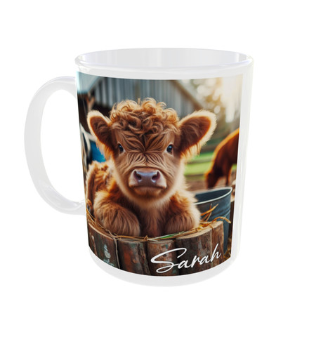 Personalised highland cow mug - cow,