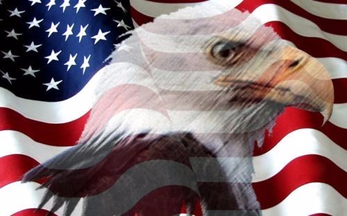 American flag eagle camper - american,