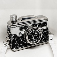 11oz 325ml Camera Hip Flask stainless steel drinks novelty gift stocking filler