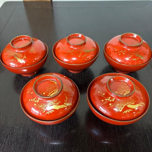 Kiso lacquer red bowls - kiso,