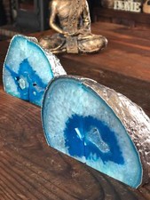 Teal Agate Silver Edge