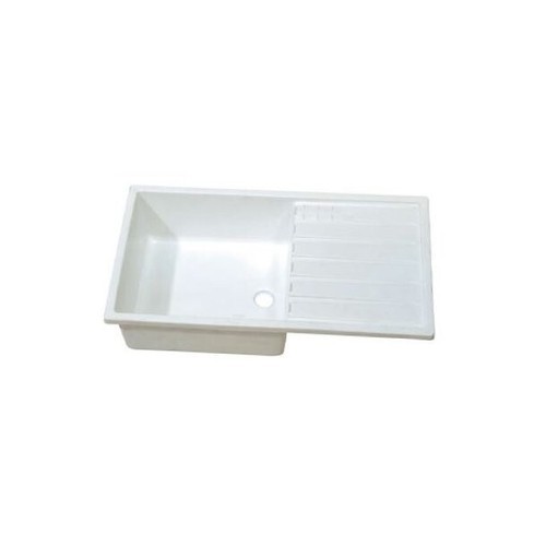 White plastic sink drainer - plastic,