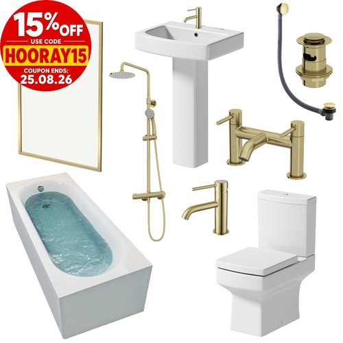 Brushed brass bathroom suite - brushed,