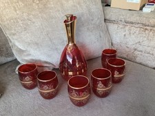 Vintage Decanter And 6 Glasses