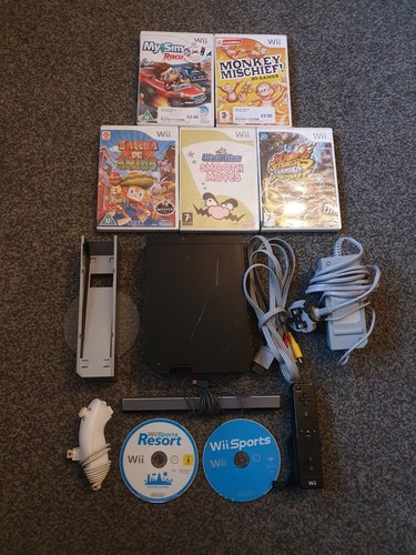 Nintendo wii black console - wii,