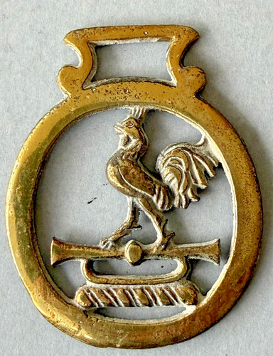 Vintage horse brass crested - vintage,