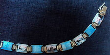 Norwegian Silver Scenic Enamel Bracelet - Aksel Holmsen / Norne Norway c.1930s