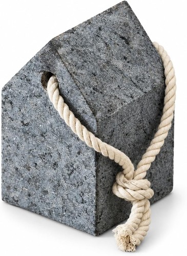 Granite door stop heavy - granite, grey