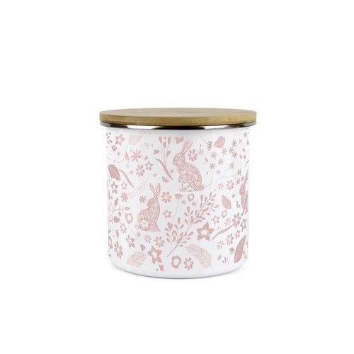 Pink rabbits food canister - pink,