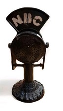 RARE Black Cast Iron Novelty NBC 1930s Style Microphone Door Stop 2kg 26cm