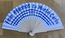 Traditional Hand Fan Foldable Wooden Fabric MAONA Monte Carlo Chinese Style Fan