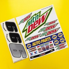 RC Nascar 10th scale 'Mountain Dew' car 9 stickers decals