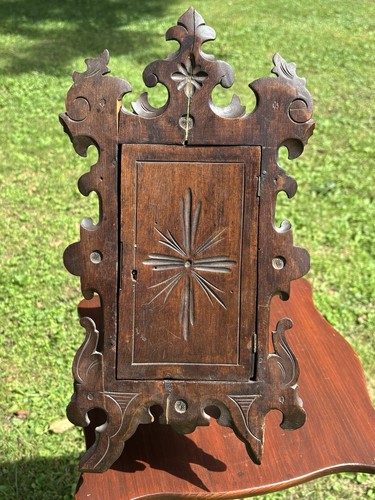 Antique wood wall box - wood,