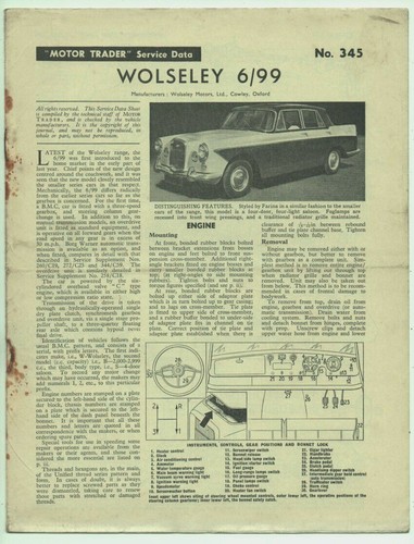 Wolseley 1959 61 motor - 6/99,,
