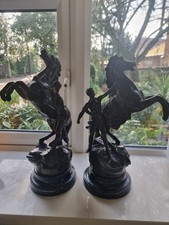Pair of Spelter Marley Horses