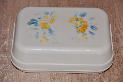 Vintage melamine butter dish - butter,