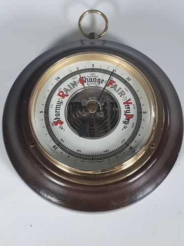 Vintage aneroid barometer - barometer,