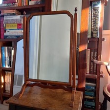 Beautiful Elegant Quality Antique Wood Table Top Swing Mirror 