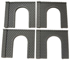 4 x N Gauge Model Railway Retaining Brick Walls Railway Empty Arches Wall