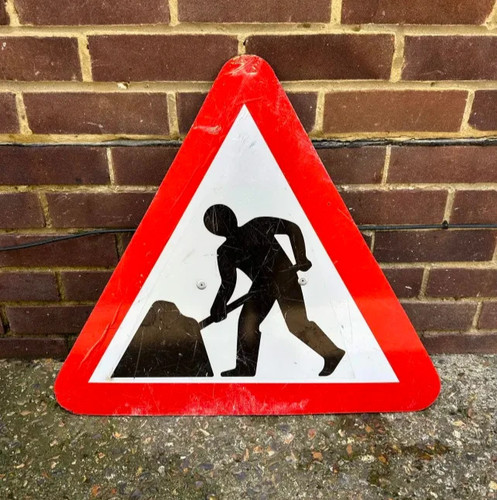 Men work road - at, works