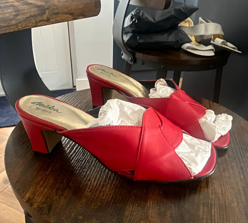 Red leather women - leather,