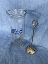 Vintage Ovaltine Mixer Mixing Glass With Metal Plunger