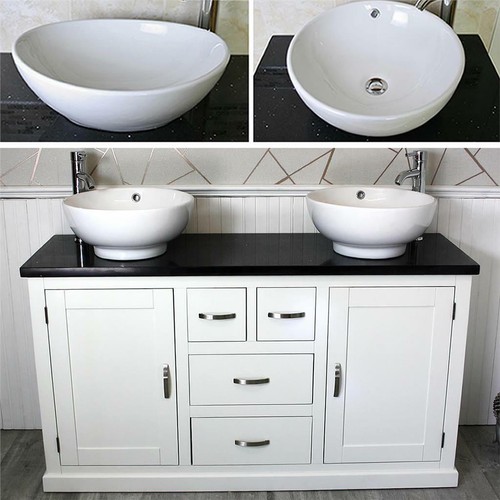 White painted bathroom vanity - painted,