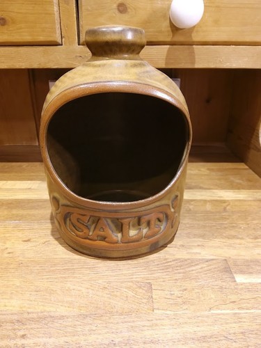 Salt pig brown rustic - salt,