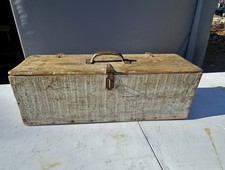 Antique Primitive Wood Carpenter's Tool Box Trunk Chest Country Decor Old Paint