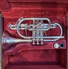 Besson Sovereign BE928 Cornet Silver Plated Used with Hard Case