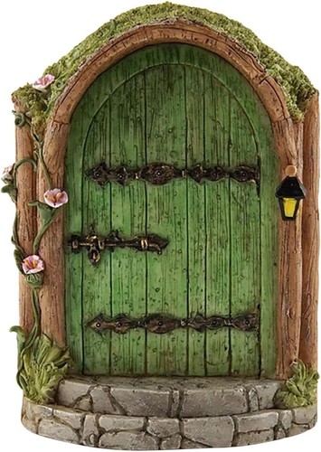 Green fairy door wooden - fairy,