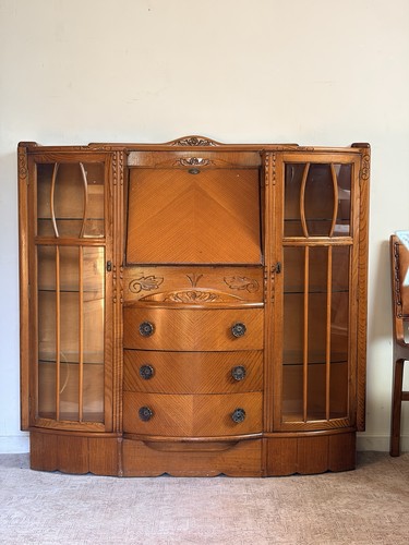 Vintage antique oak side - vintage, by