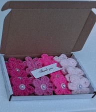 Crochet Flowers X 16  In A Box