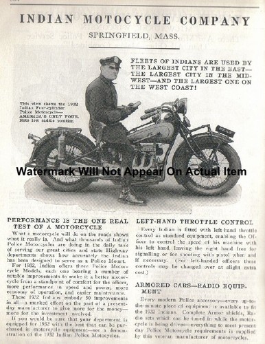 1932 indian police motorcycle - police,