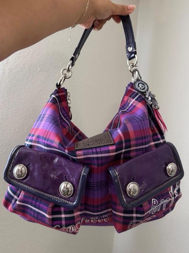Coach poppy plaid purple - plaid,